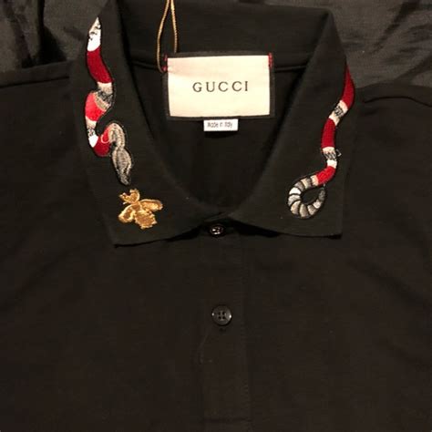 gucci black polo shirt fake|gucci polo shirt snake collar.